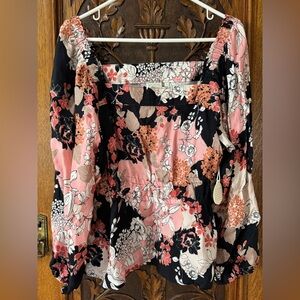 Spartina Nina Blouse Linden Romantic Floral Top